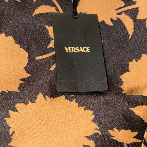 VERSACE Double Duchesse Floral-print Silk Cocktail Dress size 36 $3525 - Picture 5 of 10